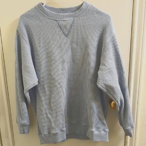 Aerie Small Light Blue Waffle Texture Sweatshirt